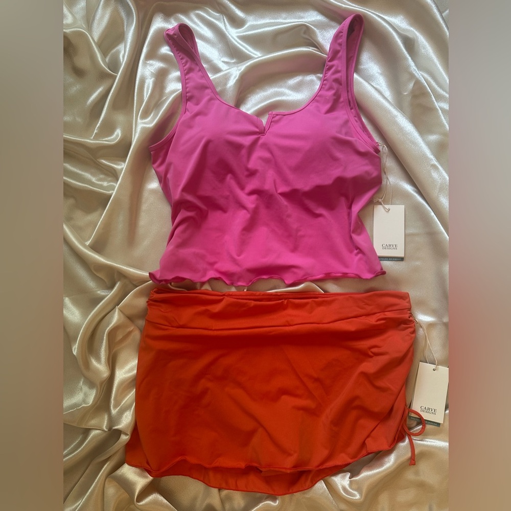 NWT Carve Designs pink and orange Swimwear